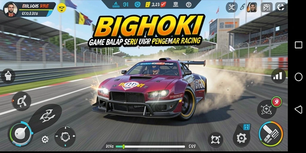 Tampak seru! Gameplay balap BIGHOKI yang menegangkan dan penuh aksi.