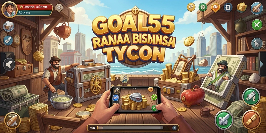 Tampilan menarik dan gameplay seru di dunia Tycoon GOAL55.
