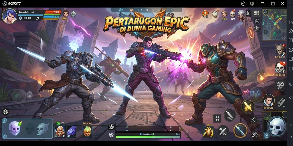 Tampilan gameplay GOTO77 yang intens dan mendebarkan.