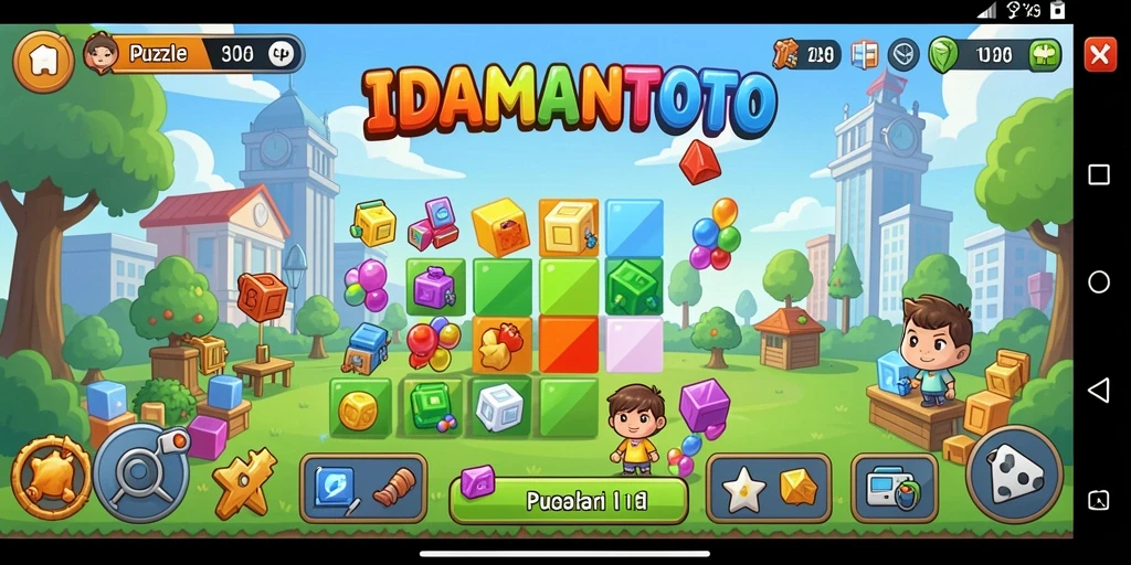 Screenshot gameplay IDAMANTOTO menunjukkan tantangan Puzzle menarik.