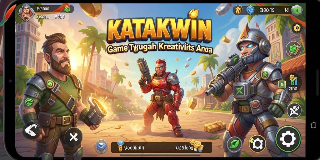 Tangkapan layar utama KATAKWIN menampilkan keseruan gameplay Tycoon.