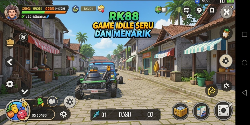 Tampilan gameplay RK88 dengan aksi Idle yang menarik dan grafis yang memukau.