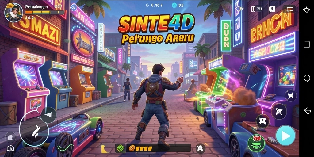 Tampilan gameplay seru dari SINTE4D dengan grafis yang menarik.